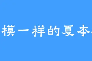 一模一样的夏本梓