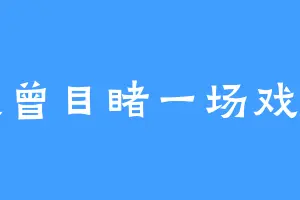 我曾目睹一场戏剧