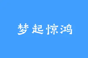 梦起惊鸿