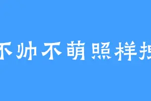 不帅不萌照样拽