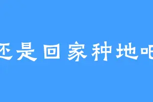 还是回家种地吧