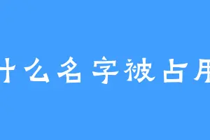 为什么名字被占用啊