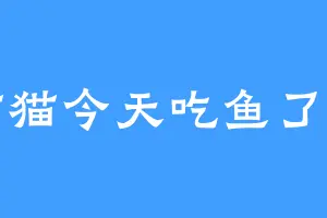 猫猫今天吃鱼了吗