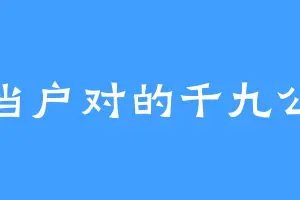 门当户对的千九公主