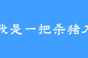 我是一把杀猪刀
