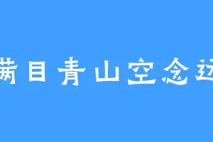 满目青山空念远