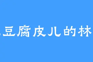 爱吃豆腐皮儿的林天冰