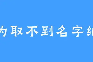 因为取不到名字绝望