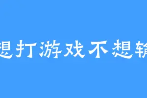 想打游戏不想输