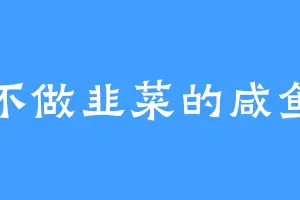 不做韭菜的咸鱼
