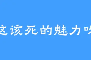 这该死的魅力呀