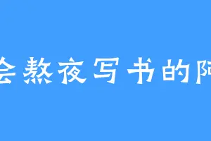不会熬夜写书的阿秋
