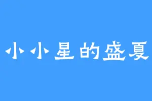 小小星的盛夏