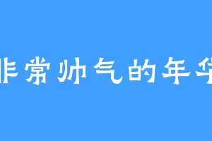 非常帅气的年华