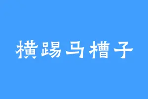 横踢马槽子
